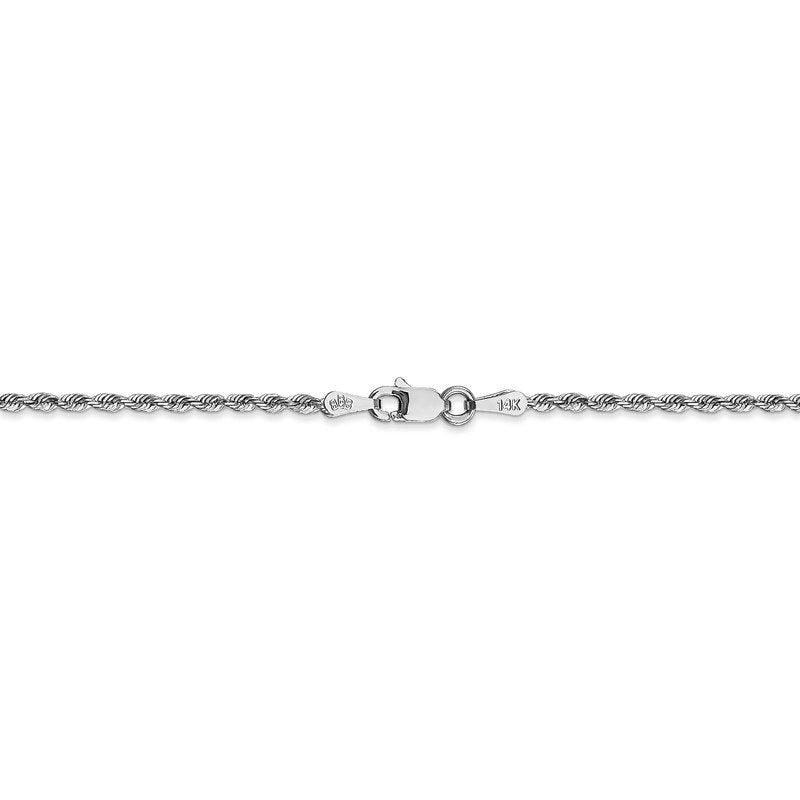 Quality Gold 14K White Gold 10 Inch 1.85mm Diamond-cut Quadruple Rope Lobster Clasp Chain