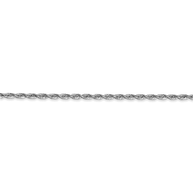 Quality Gold 14K White Gold 10 Inch 1.85mm Diamond-cut Quadruple Rope Lobster Clasp Chain