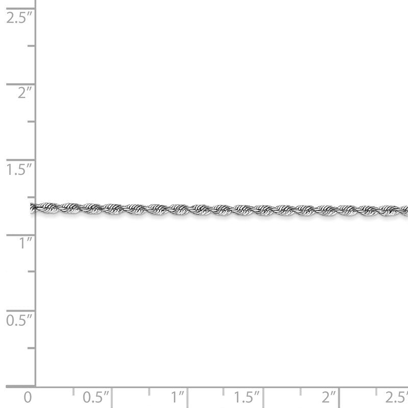 Quality Gold 14K White Gold 10 Inch 1.85mm Diamond-cut Quadruple Rope Lobster Clasp Chain