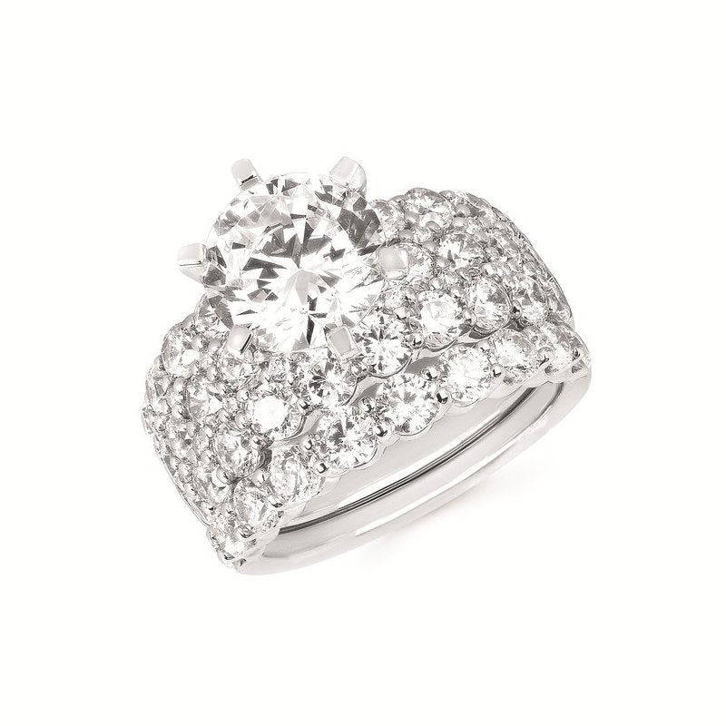 Ostbye Classic Bridal: 2 1/2 Ctw. Diamond Semi Mount shown with 2.50 Ct. Round Center Diamond in 14K Gold