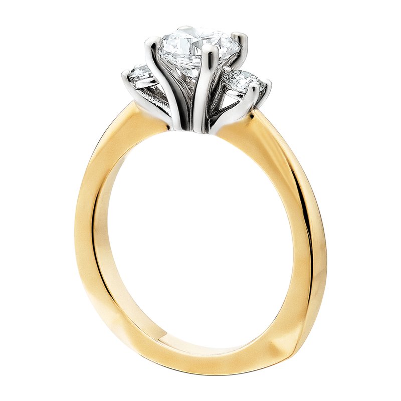 Berco Jewelry 14TT 3-Stone Cathedral Semi