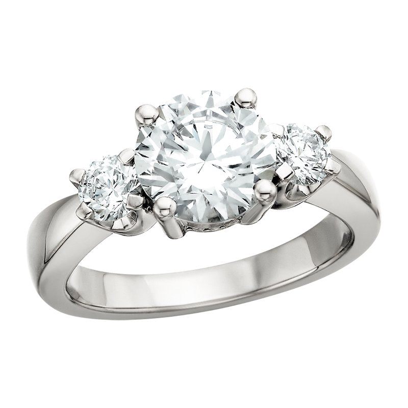 Berco Jewelry 14KW Three Stone Bridal Semi-m