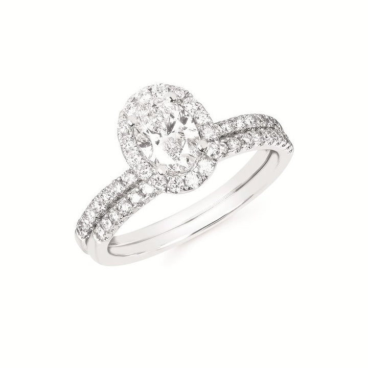 Ostbye Eco-Brilliance™ Lab-Created 1 Ctw. Diamond Engagement Ring with a 3/4 Ct. Oval Center in 14K Gold