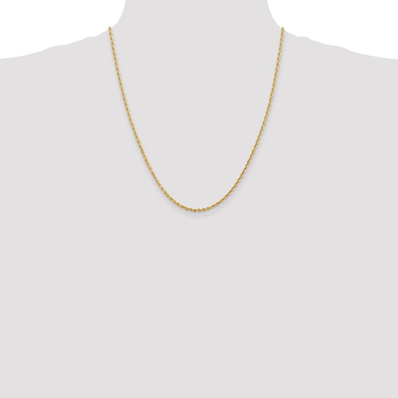 Quality Gold 14K 10 Inch 2.25mm Diamond-cut Quadruple Rope Lobster Clasp Anklet