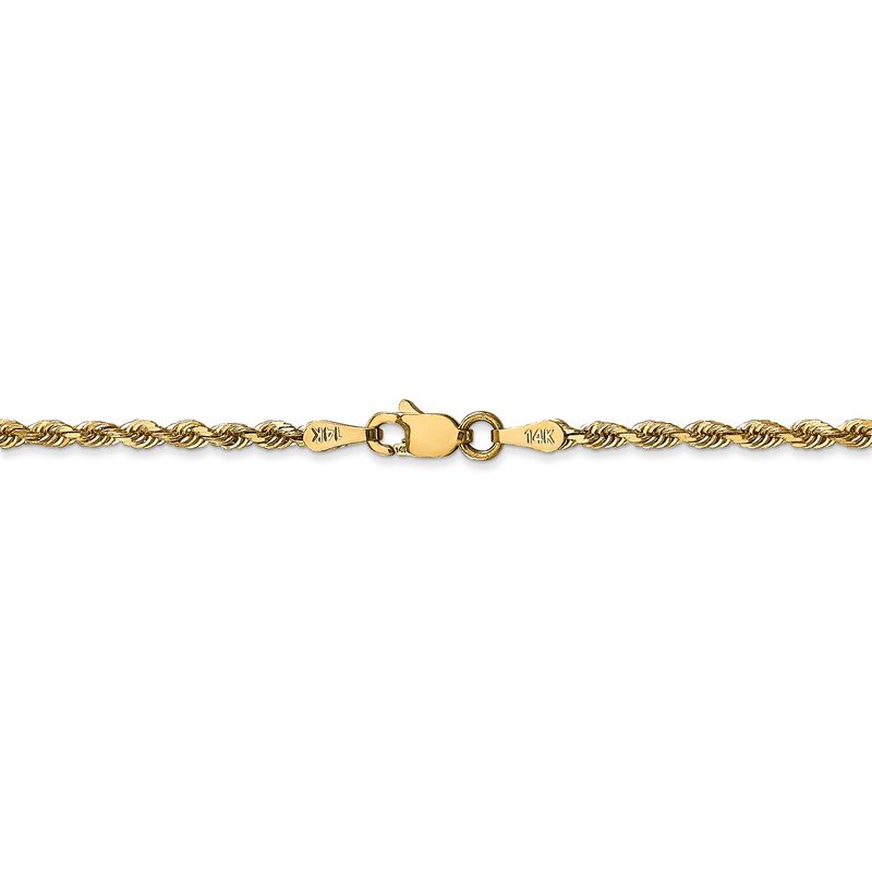 Quality Gold 14K 10 Inch 2.25mm Diamond-cut Quadruple Rope Lobster Clasp Anklet