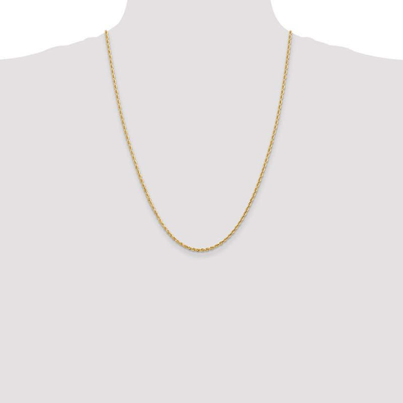 Quality Gold 14K 10 Inch 2.25mm Diamond-cut Quadruple Rope Lobster Clasp Anklet