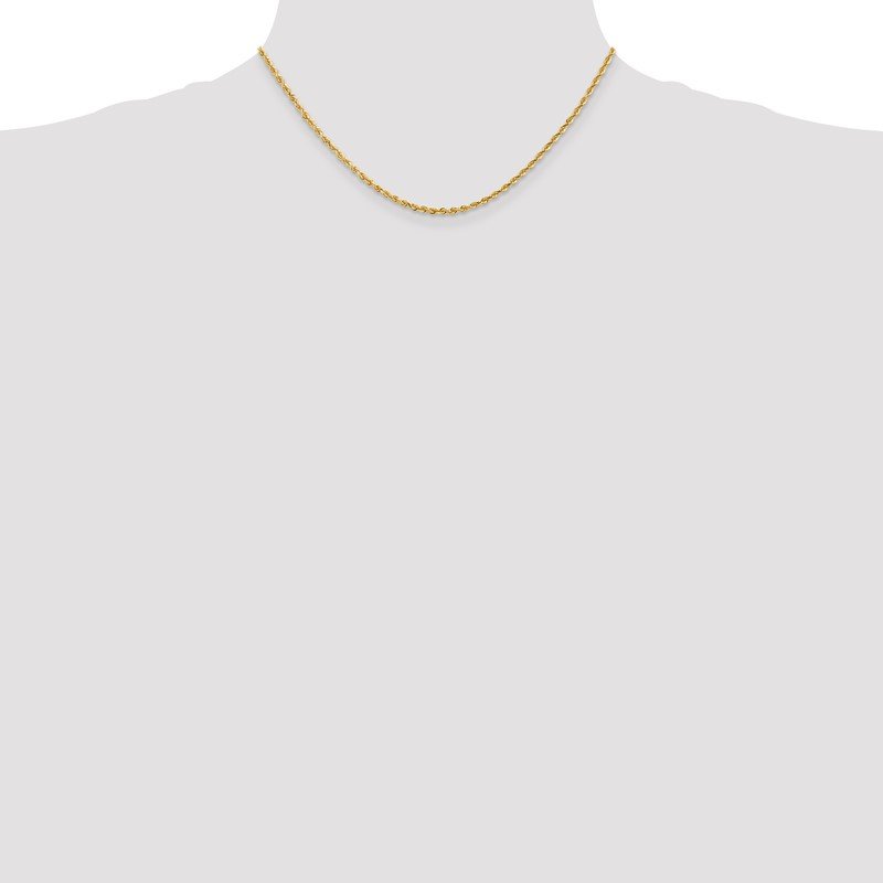 Quality Gold 14K 10 Inch 2.25mm Diamond-cut Quadruple Rope Lobster Clasp Anklet