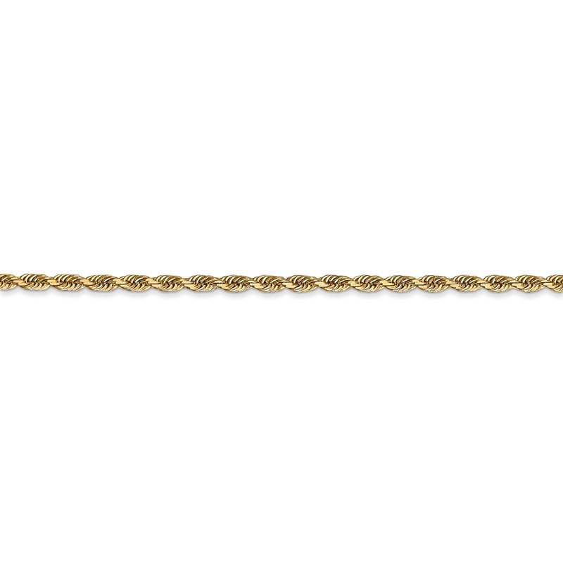 Quality Gold 14K 10 Inch 2.25mm Diamond-cut Quadruple Rope Lobster Clasp Anklet