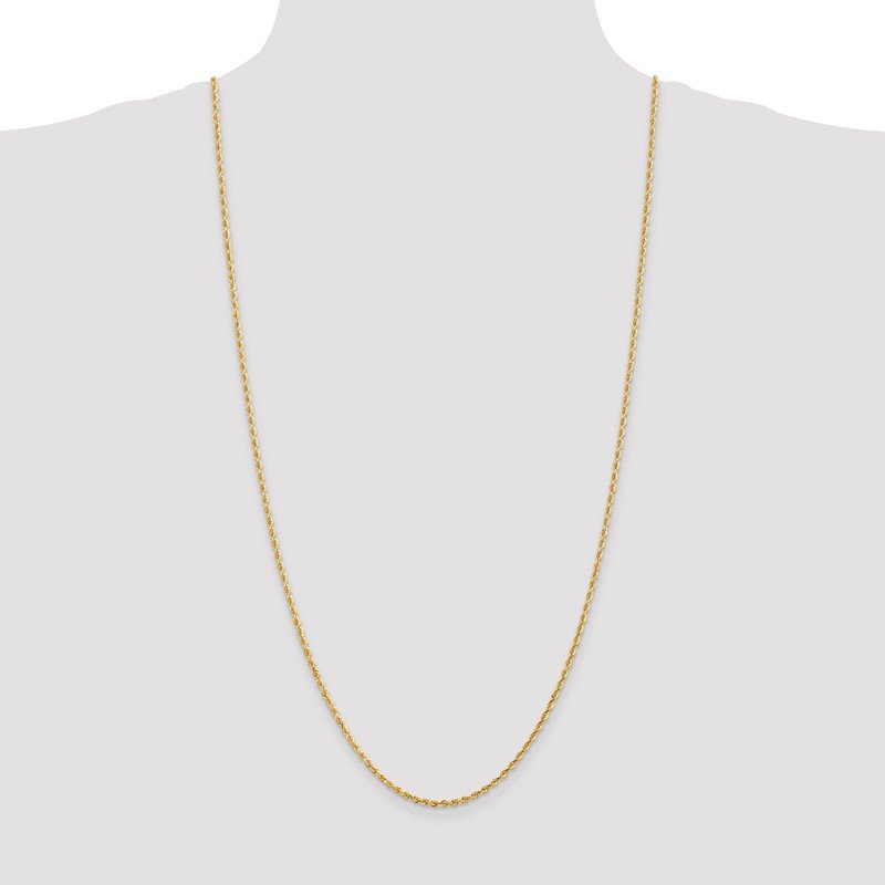 Quality Gold 14K 10 Inch 2.25mm Diamond-cut Quadruple Rope Lobster Clasp Anklet