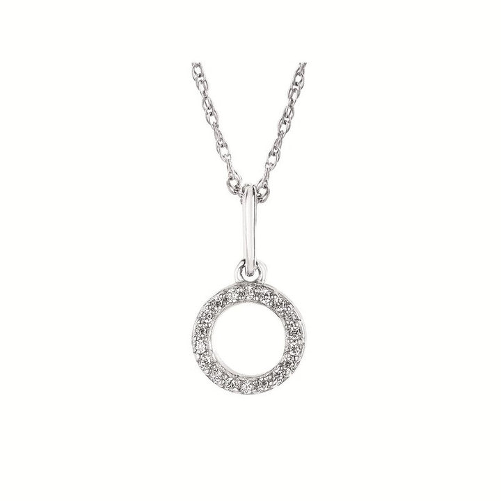 Ostbye Letter O .05 Ctw. Diamond Pendant in 14K Gold