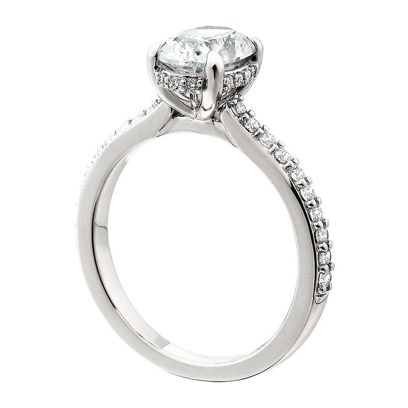 Berco Jewelry 14KW Low Cathedral Hidden Halo