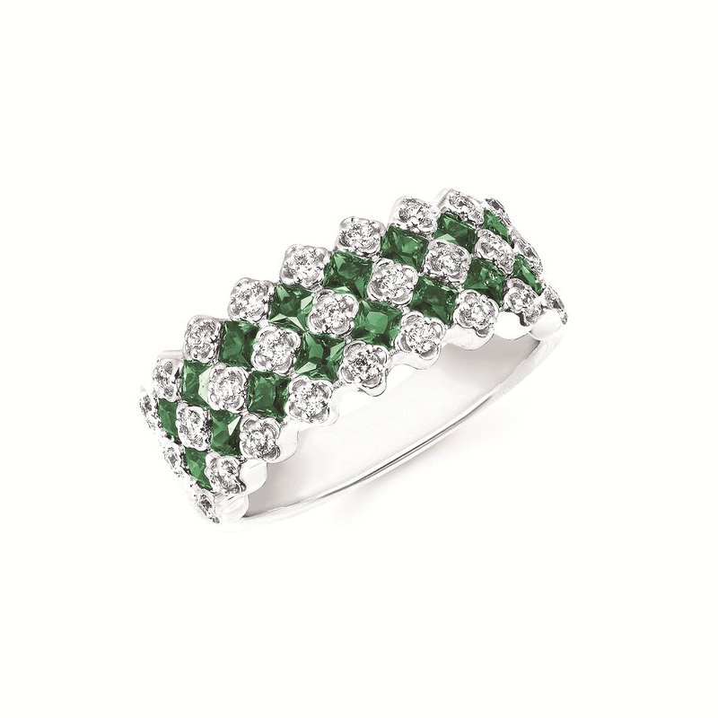 Ostbye 1 1/3 Tgw. Emerald and Diamond Fashion Ring in 14K Gold (Includes 1/3 Ctw. Diamonds)