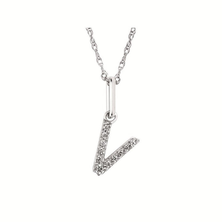 Ostbye Letter V .05 Ctw. Diamond Pendant