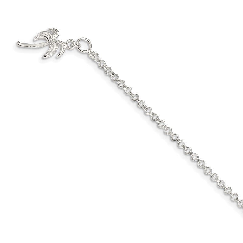 Quality Gold Sterling Silver Palm Tree Anklet