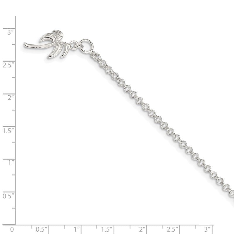 Quality Gold Sterling Silver Palm Tree Anklet