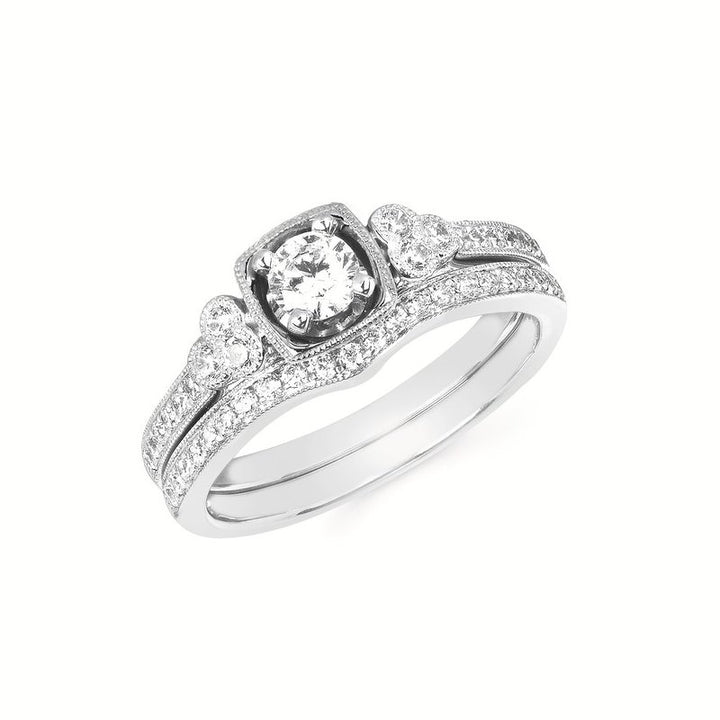 Ostbye Modern: 1/2 Ctw. Diamond Semi Mount Shown with 1/4 Round Center Diamond in 14K Gold