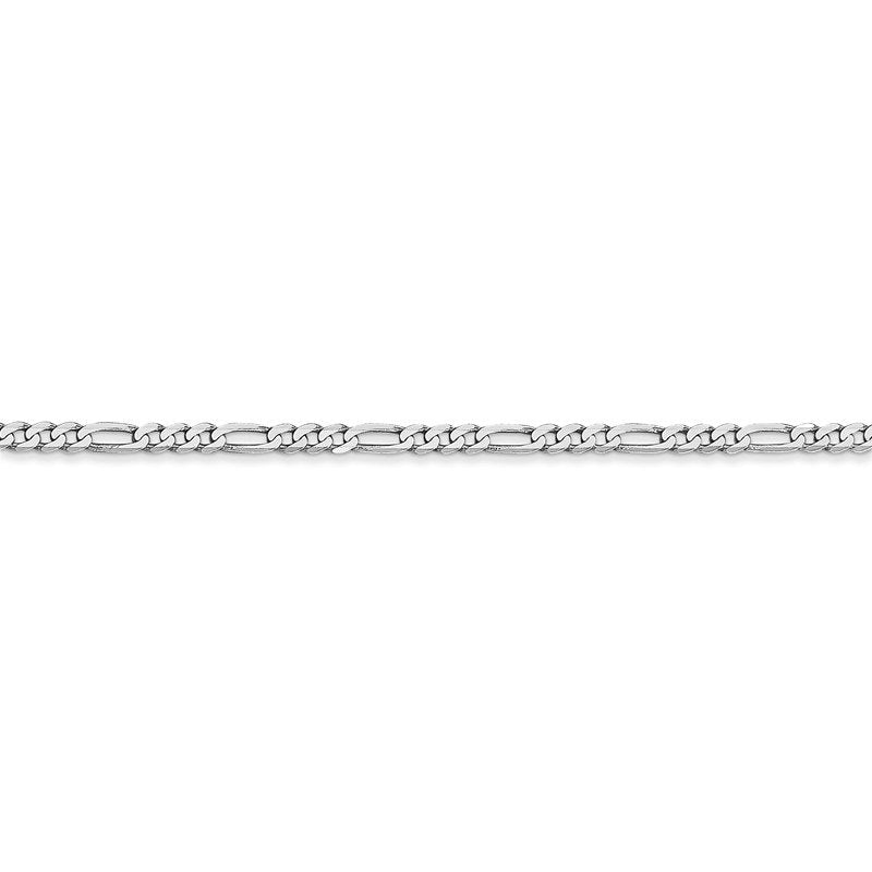 Quality Gold 14K White Gold 10 inch 2.25mm Flat Figaro with Lobster Clasp Anklet