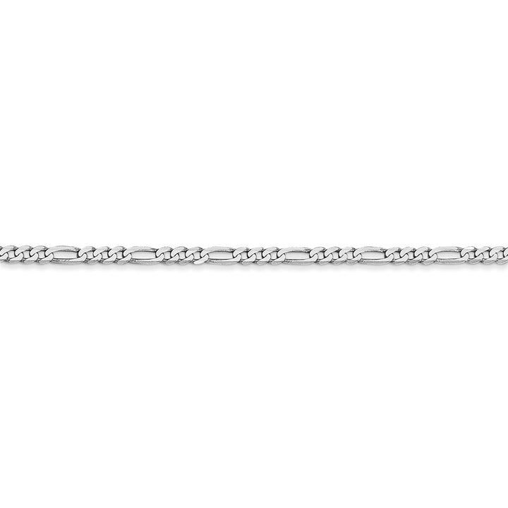 Quality Gold 14K White Gold 10 inch 2.25mm Flat Figaro with Lobster Clasp Anklet
