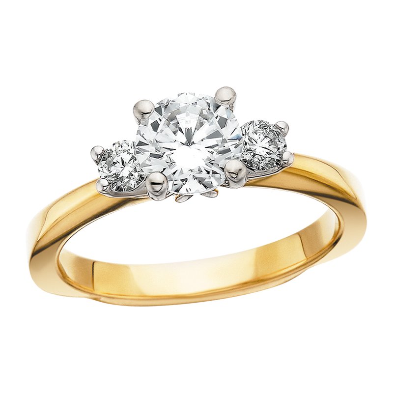 Berco Jewelry 14TT 3-Stone Cathedral Semi