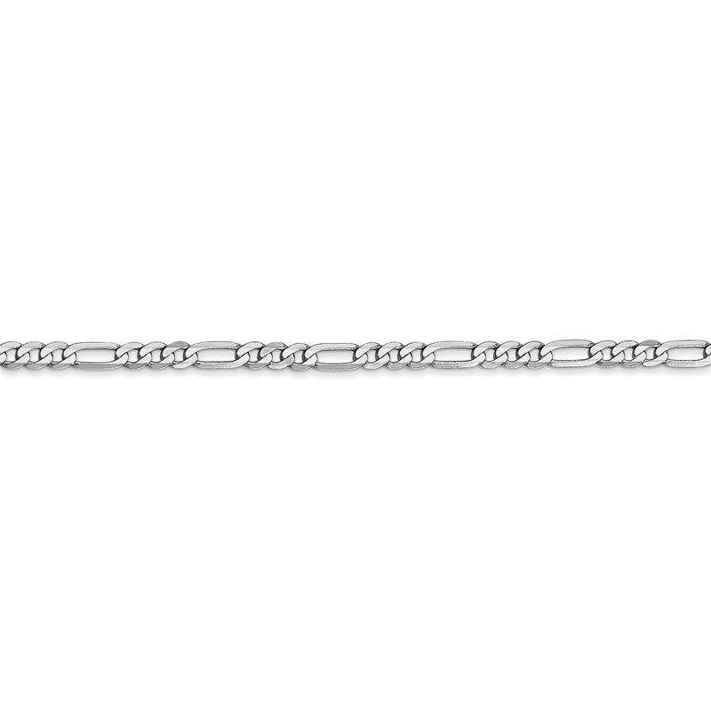 Quality Gold 14K White Gold 10 inch 2.75mm Flat Figaro with Lobster Clasp Anklet