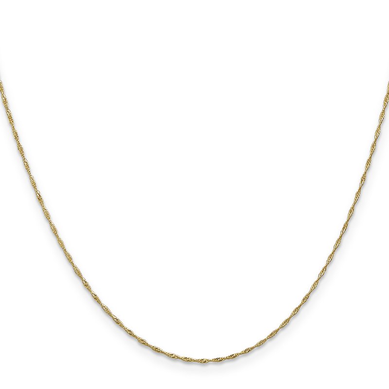 Quality Gold 14K 14 inch 1mm Singapore with Spring Ring Clasp Chain
