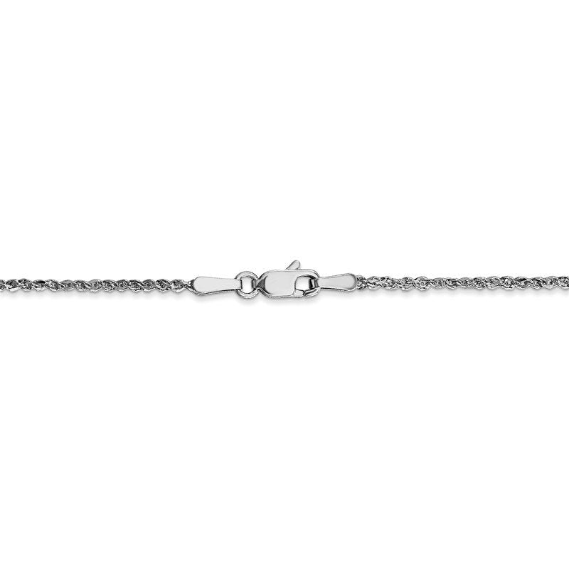 Quality Gold 14K White Gold 10 inch 1.7mm Ropa with Lobster Clasp Anklet