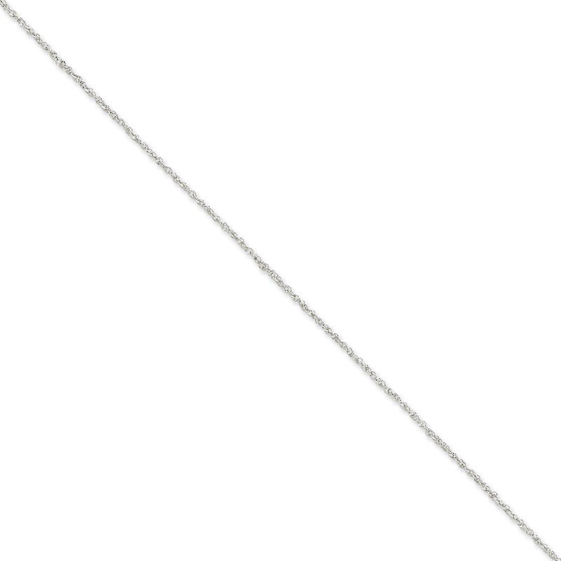 Quality Gold 14K White Gold 10 inch 1.7mm Ropa with Lobster Clasp Anklet