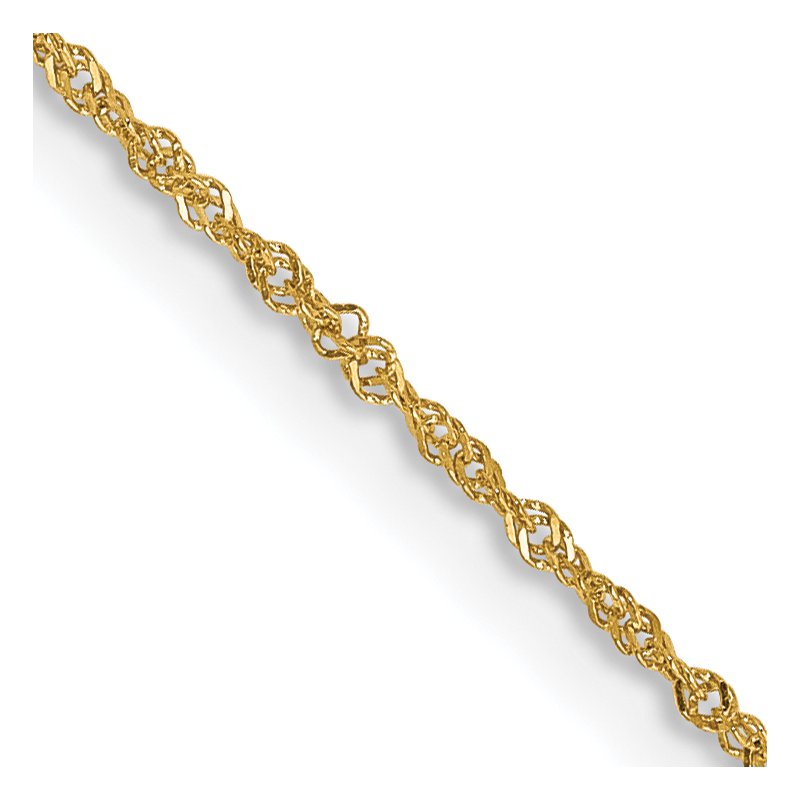 Quality Gold 14K 14 inch 1mm Singapore with Spring Ring Clasp Chain