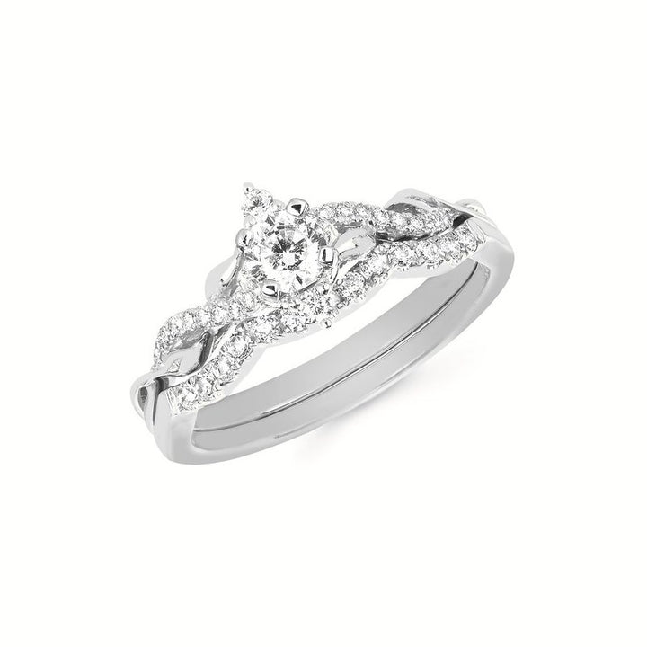 Ostbye Modern: 1/3 Ctw. Diamond Semi Mount Shown with 1/4 Round Center Diamond in 14K Gold