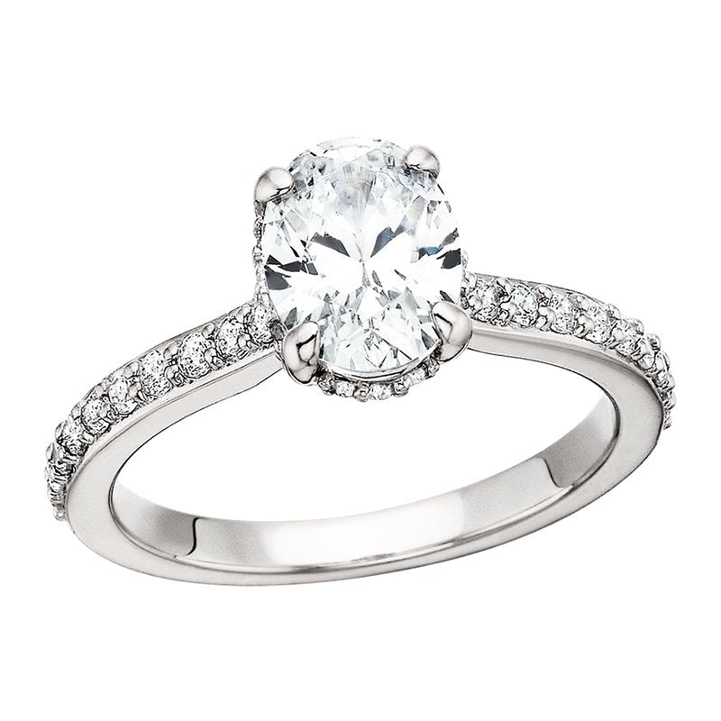 Berco Jewelry 14KW Low Cathedral Hidden Halo