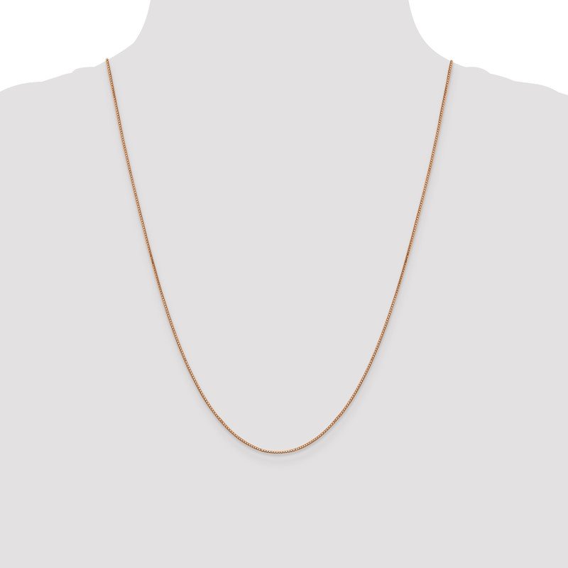 Quality Gold 14K Rose Gold 10 inch .9mm Box Link with Lobster Clasp Chain Anklet