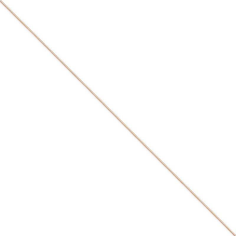 Quality Gold 14K Rose Gold 10 inch .9mm Box Link with Lobster Clasp Chain Anklet