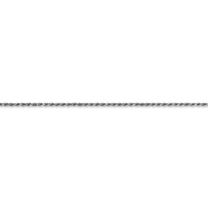 Quality Gold 14K White Gold 9 inch 1.15mm Diamond-cut Machine Made Rope with Lobster Clasp Chain Anklet