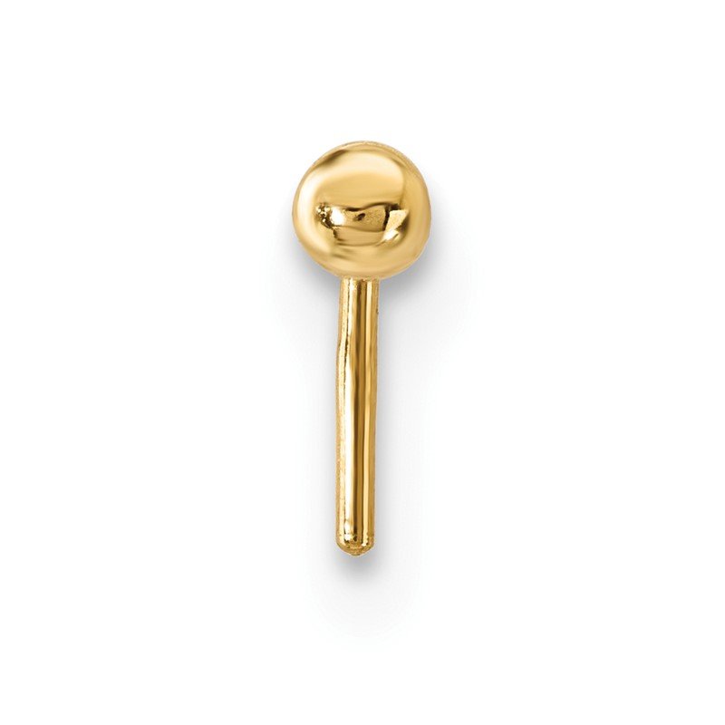 Quality Gold 14k 22 Gauge Polished 2mm Ball Nose Stud