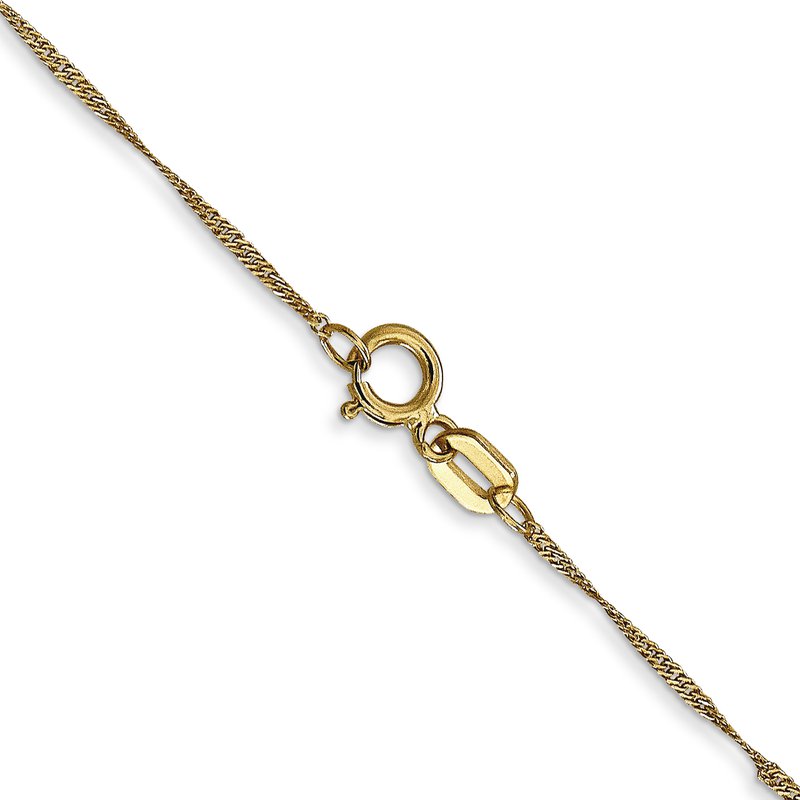Quality Gold 14K 14 inch 1mm Singapore with Spring Ring Clasp Chain
