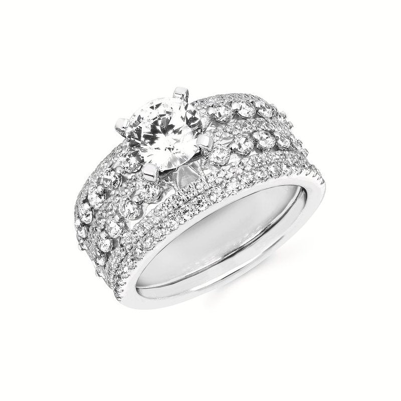 Ostbye Classic Bridal: 1 Ctw. Diamond Semi Mount shown with 1 Ct. Round Center Diamond in 14K Gold