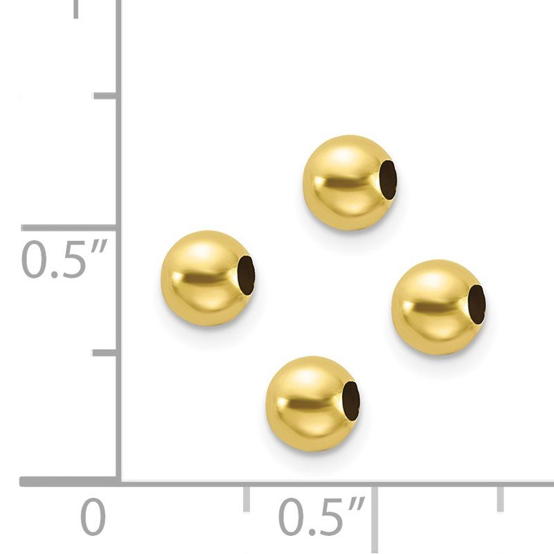 Quality Gold 10k Set of 4, 4mm Spacer Beads
