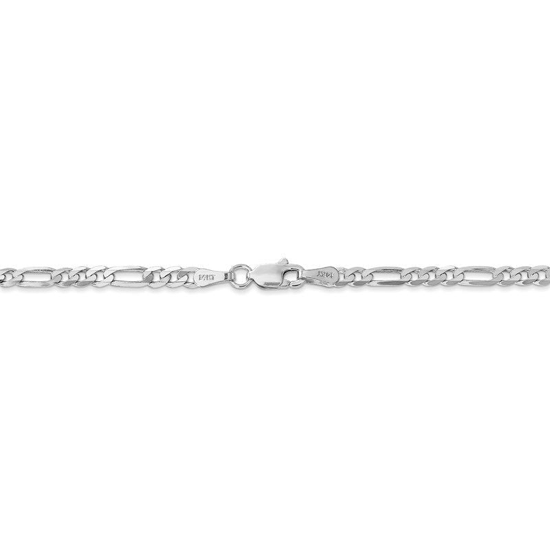 Quality Gold 14K White Gold 10 inch 3mm Flat Figaro with Lobster Clasp Anklet